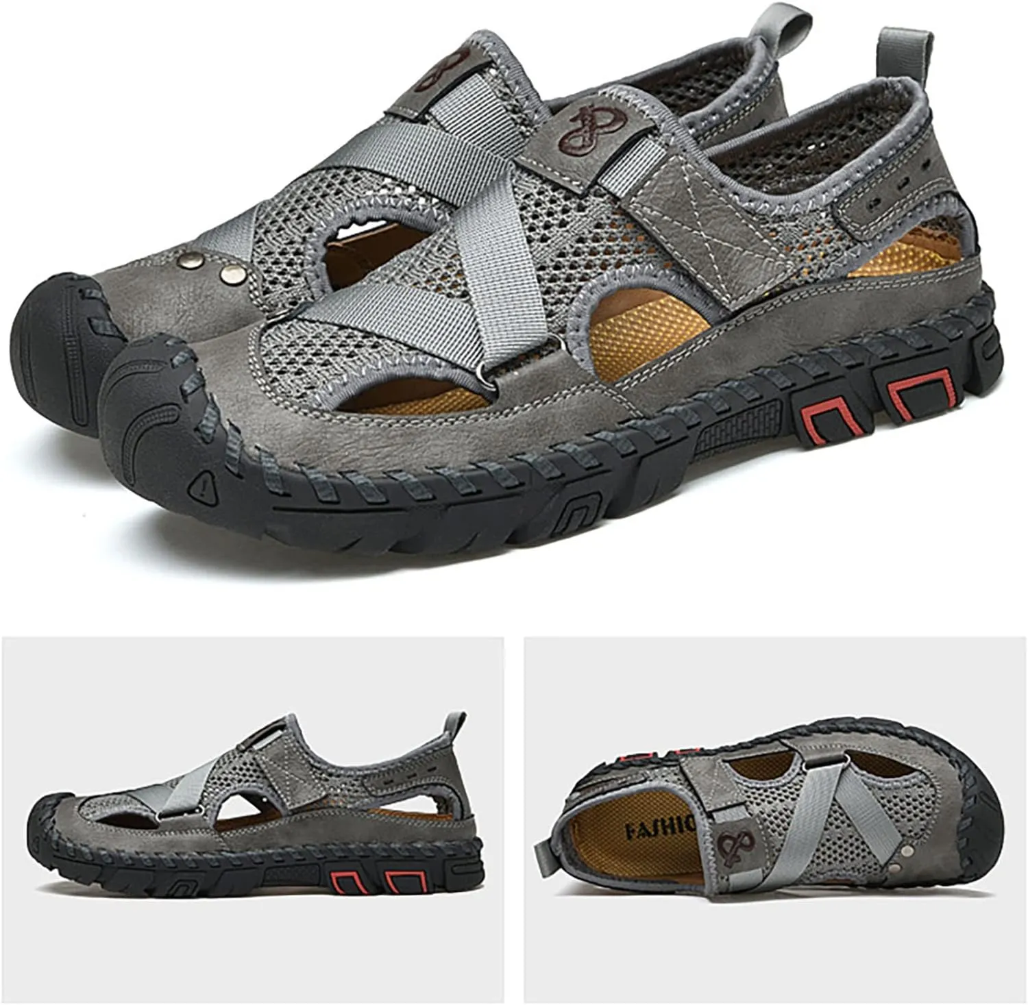 Men's Sandals 2024 New Summer Sandals For Men's Breathable Korean Edition Slip On Cowhide Beach Leather Shoes