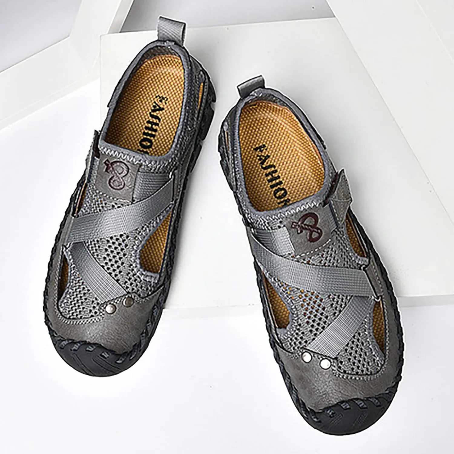 Men's Sandals 2024 New Summer Sandals For Men's Breathable Korean Edition Slip On Cowhide Beach Leather Shoes