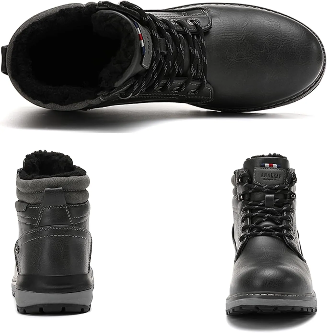 Mens Snow Boots Warm Winter Boots Non Slip Outdoor Fur Lined Shoes