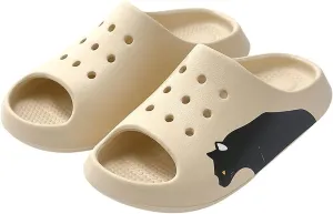Men's Summer Soft Slippers Home Indoor Non-Slip Bathroom Bath Deodorant Couple Sandals Outdoor,White,44-45