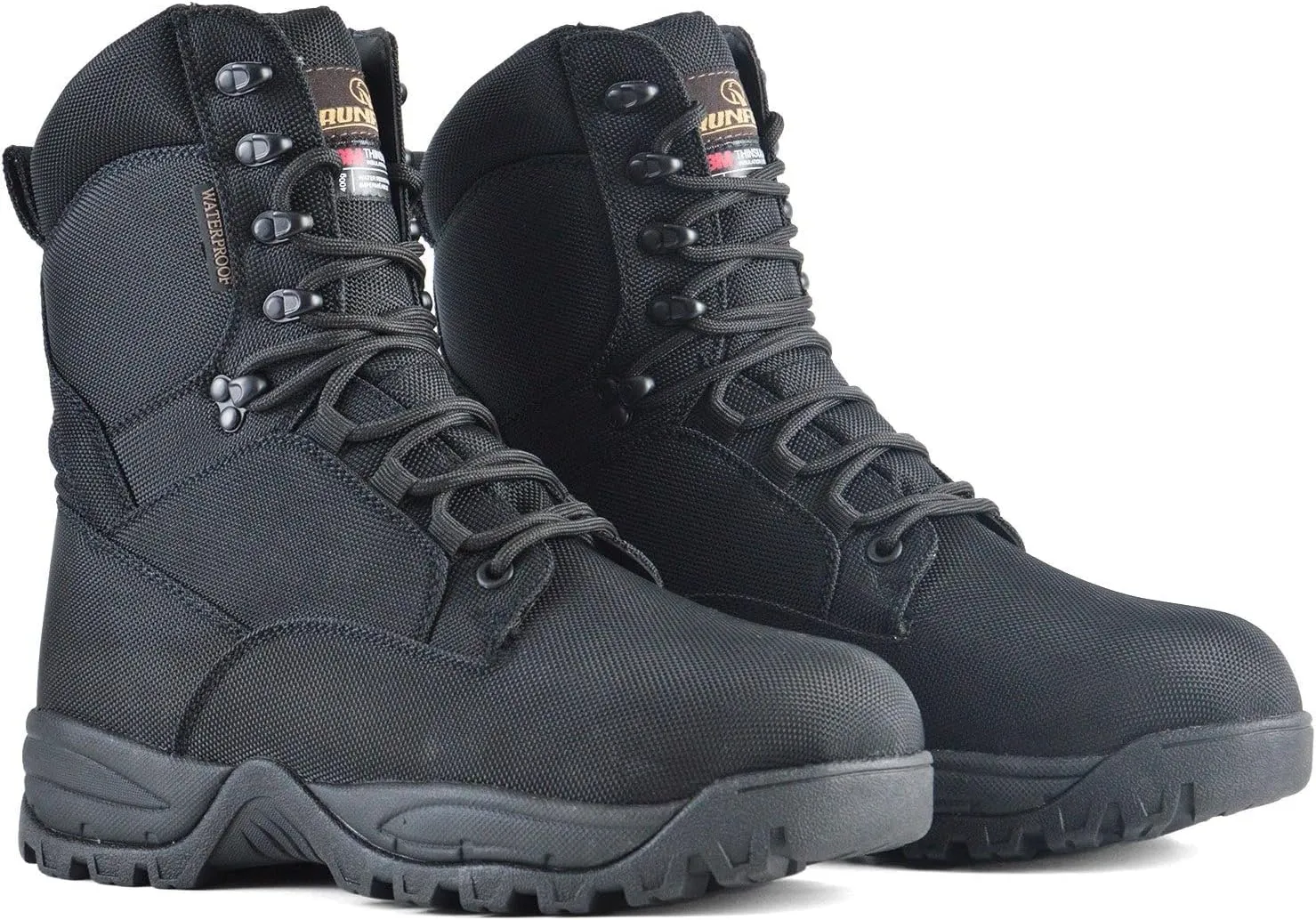 Men's Waterproof Military Tactical Boots Lightweight Work Boot Insulated Hunting Boots, 8 Inches Lace-up Outdoor Boots, 400g Thinsulate