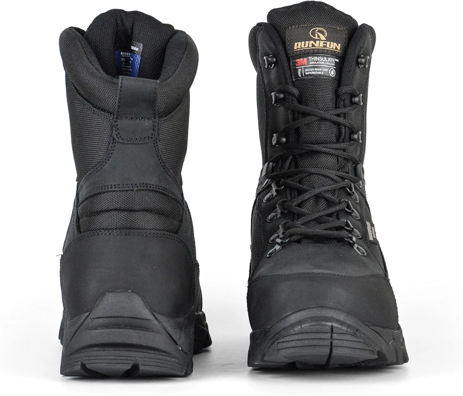 Men's Waterproof Military Tactical Work Boots 8 Inch Lightweight Leather Combat Boot, 400g Thinsulate