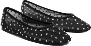 Mesh Flats Ballet Flats for Women with Rhinestone Sparkly Dressy Crystal Sandals