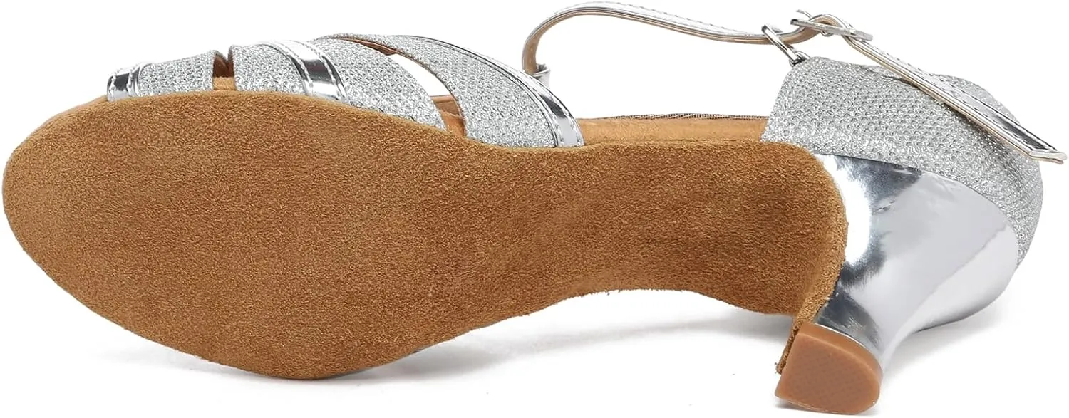 Minishion T-Strap Dance Shoes for Women Comfortable Party Sandals