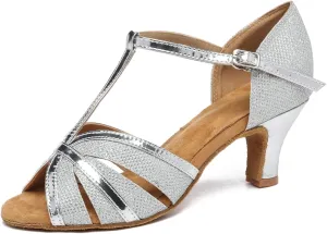 Minishion T-Strap Dance Shoes for Women Comfortable Party Sandals