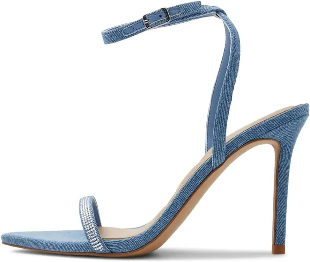 miss left Womens Sexy Open Pointed Toe Stiletto High Heel Sandals Slim Ankle Strap Buckle Cocktail Party Club Dress Shoes Size 4-16 US