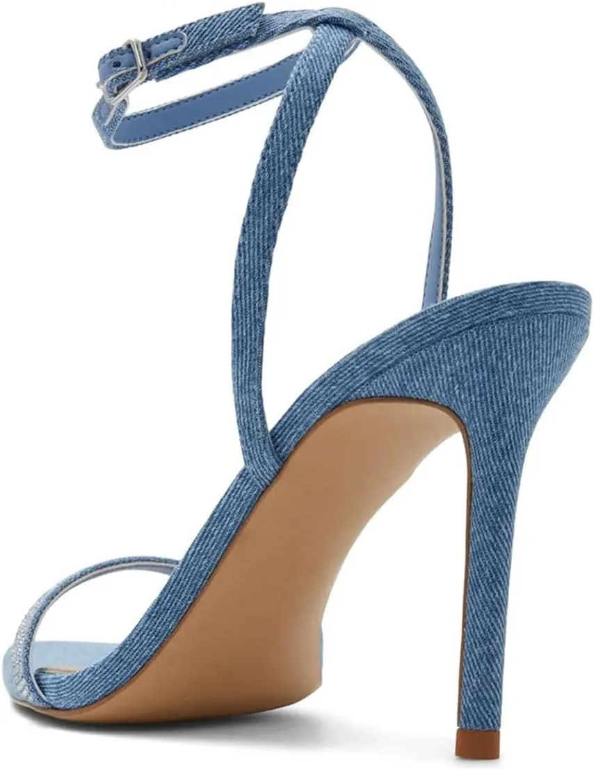 miss left Womens Sexy Open Pointed Toe Stiletto High Heel Sandals Slim Ankle Strap Buckle Cocktail Party Club Dress Shoes Size 4-16 US