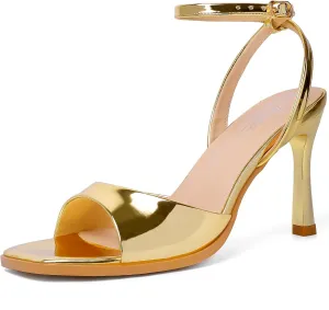 Mostrin Heels for Women Square Open Toe Heeled Sandals Ankle Strap Sexy Peep Toe High Heels for Party, Prom, Wedding Dressy Pumps Shoes