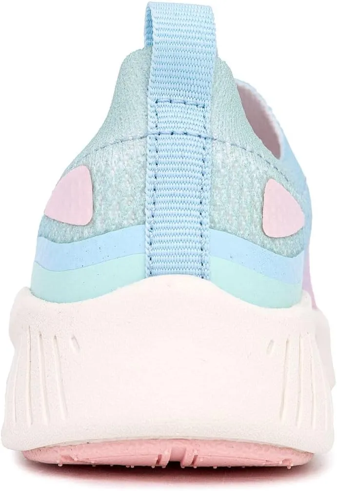 Nautica Girls Toddler Knit Slip-On Sneakers with Max Comfort Sole, Bungee Closure, Tennis Running Shoes for School and Play (Toddler/Little Kid)