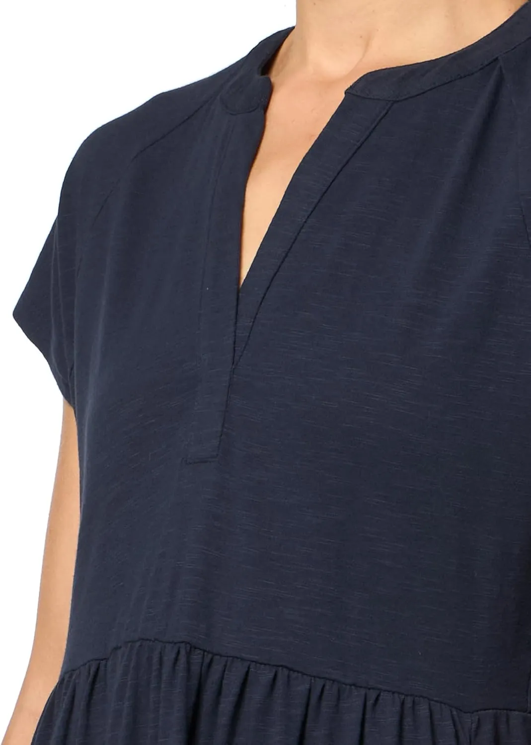 Nautica Women's Short Sleeve Midi Knit Soft Dress