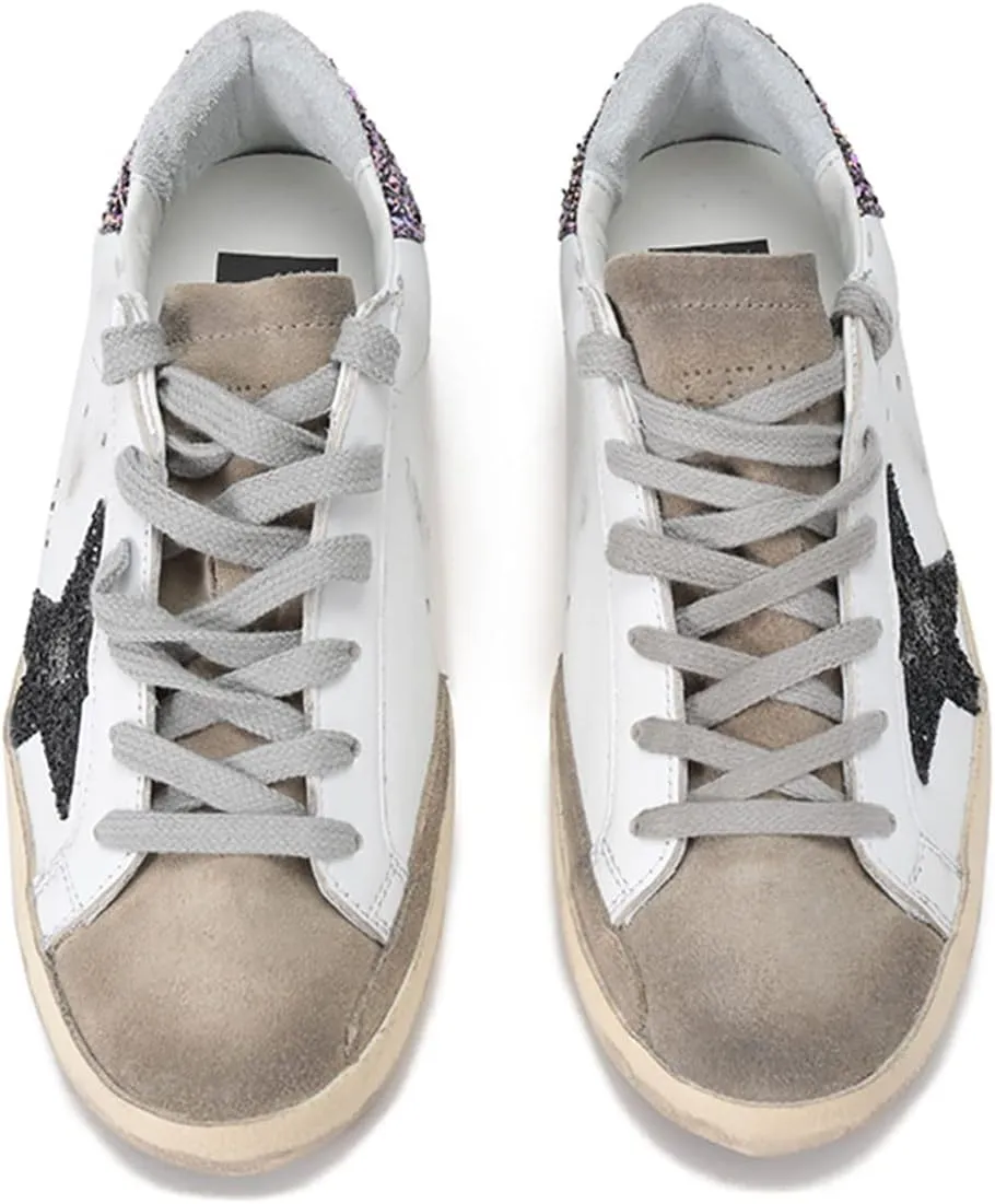 nesho Sneakers for Women Retro Breathable Lightweight Hard-Wearing Sport Shoes Casual Leather Trainers