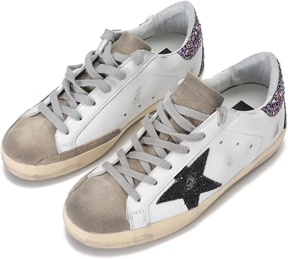 nesho Sneakers for Women Retro Breathable Lightweight Hard-Wearing Sport Shoes Casual Leather Trainers