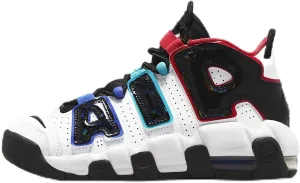 Nike Air More Uptempo CL Big Kids' Shoes (FV0838-100, White/University Red/Game Royal/Black) Size 6