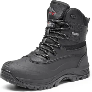 NORTIV 8 Men's Insulated Waterproof Construction Rubber Sole Winter Snow Ski Boots