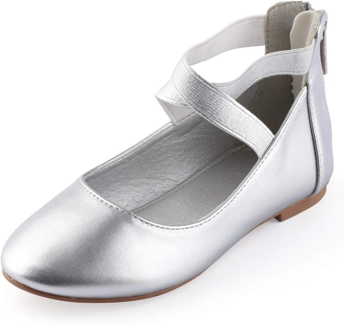 Nova Utopia Toddler Little Girls Dress Ballet Ankle Strap Flat Shoes
