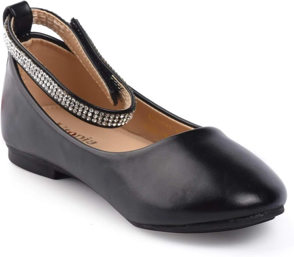 Nova Utopia Toddler Little Girls Dress Ballet Ankle Strap Flat Shoes