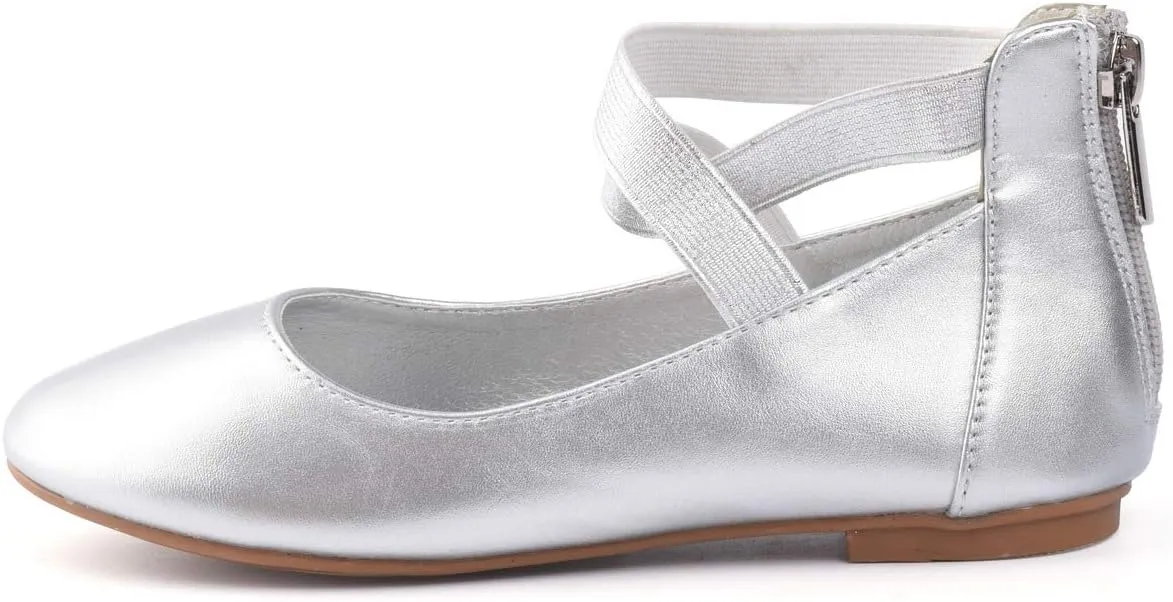 Nova Utopia Toddler Little Girls Dress Ballet Ankle Strap Flat Shoes