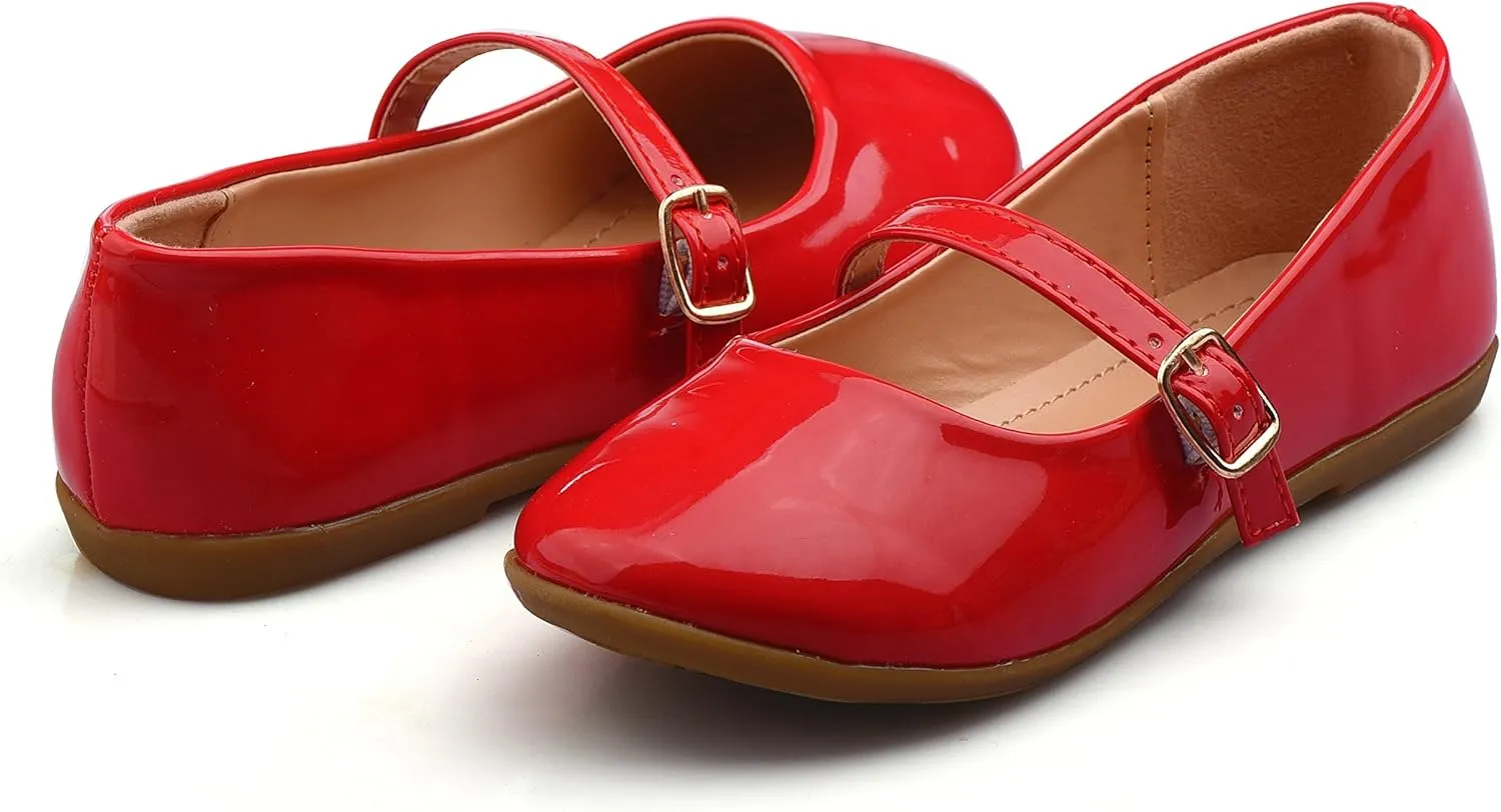 Nova Utopia Toddler Little Girls Dress Ballet Mary Jane Bow Flat Shoes