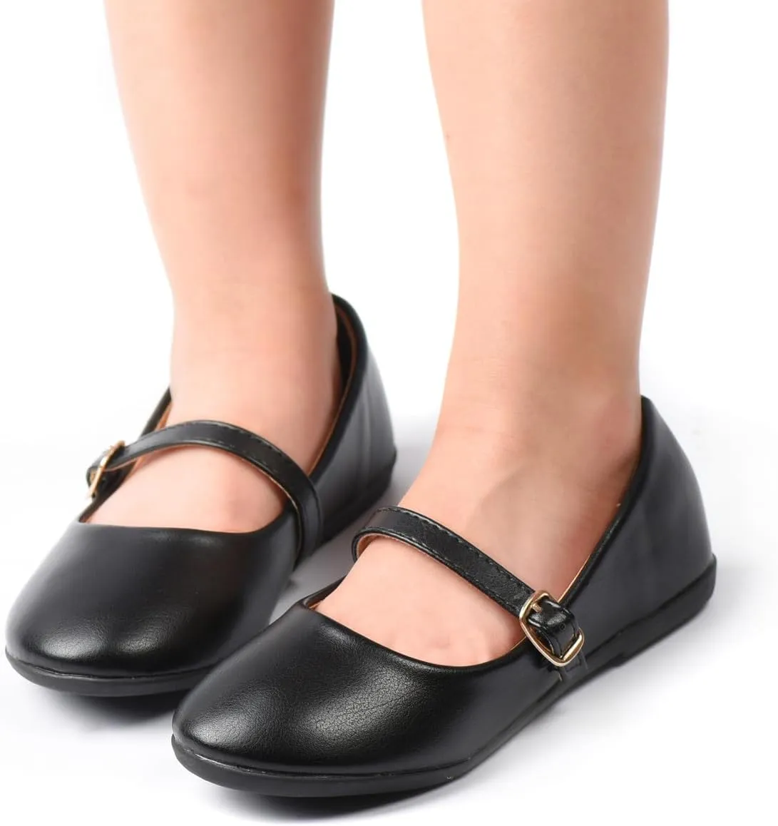 Nova Utopia Toddler Little Girls Dress Ballet Mary Jane Bow Flat Shoes
