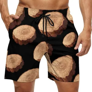 Oak Tree Ring Old Growth Tree Men's Swim Trunks Breathable Bathing Suit Swimming Board Shorts Hawaiian Beach Swimwear
