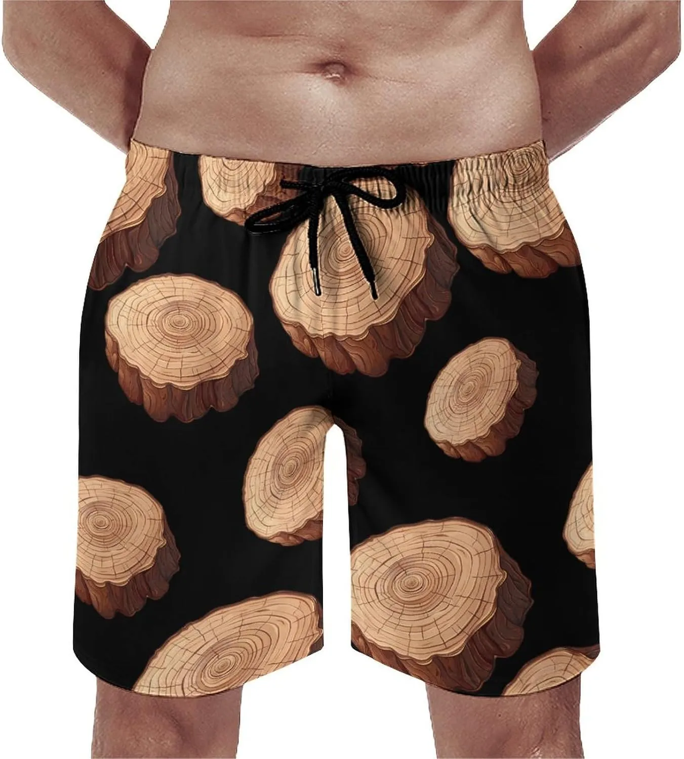 Oak Tree Ring Old Growth Tree Men's Swim Trunks Breathable Bathing Suit Swimming Board Shorts Hawaiian Beach Swimwear