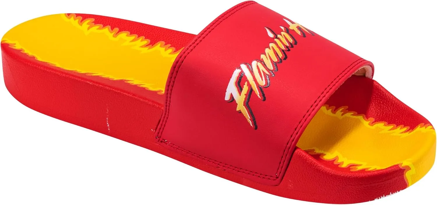 Odd Sox, Slide, Slip On Sandal, Flamin Hot Cheetos, Soft, Comfortable, Unisex