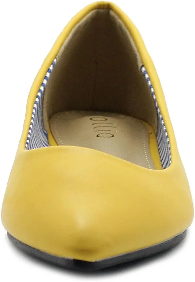 Ollio Women's Ballet Shoe Comfort Basic Light Multi Color Flat