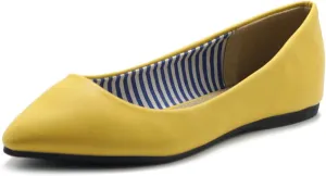 Ollio Women's Ballet Shoe Comfort Basic Light Multi Color Flat