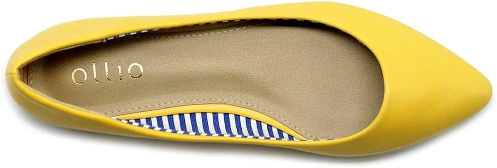 Ollio Women's Ballet Shoe Comfort Basic Light Multi Color Flat