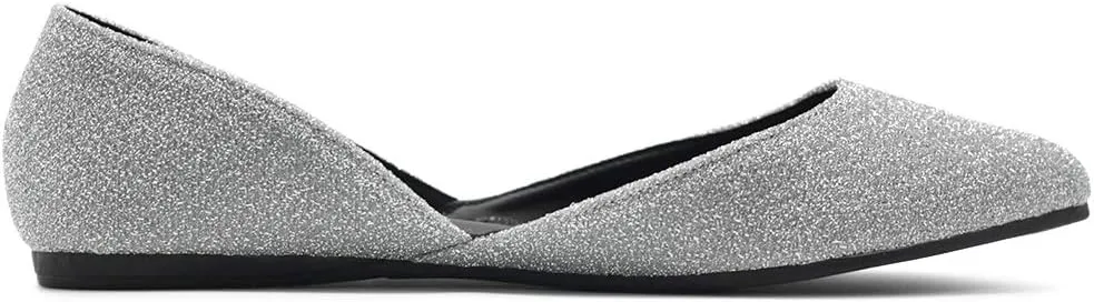 Ollio Women's Shoes Glitter Casual Comfort Light Pointed Toe Ballet Flats F112