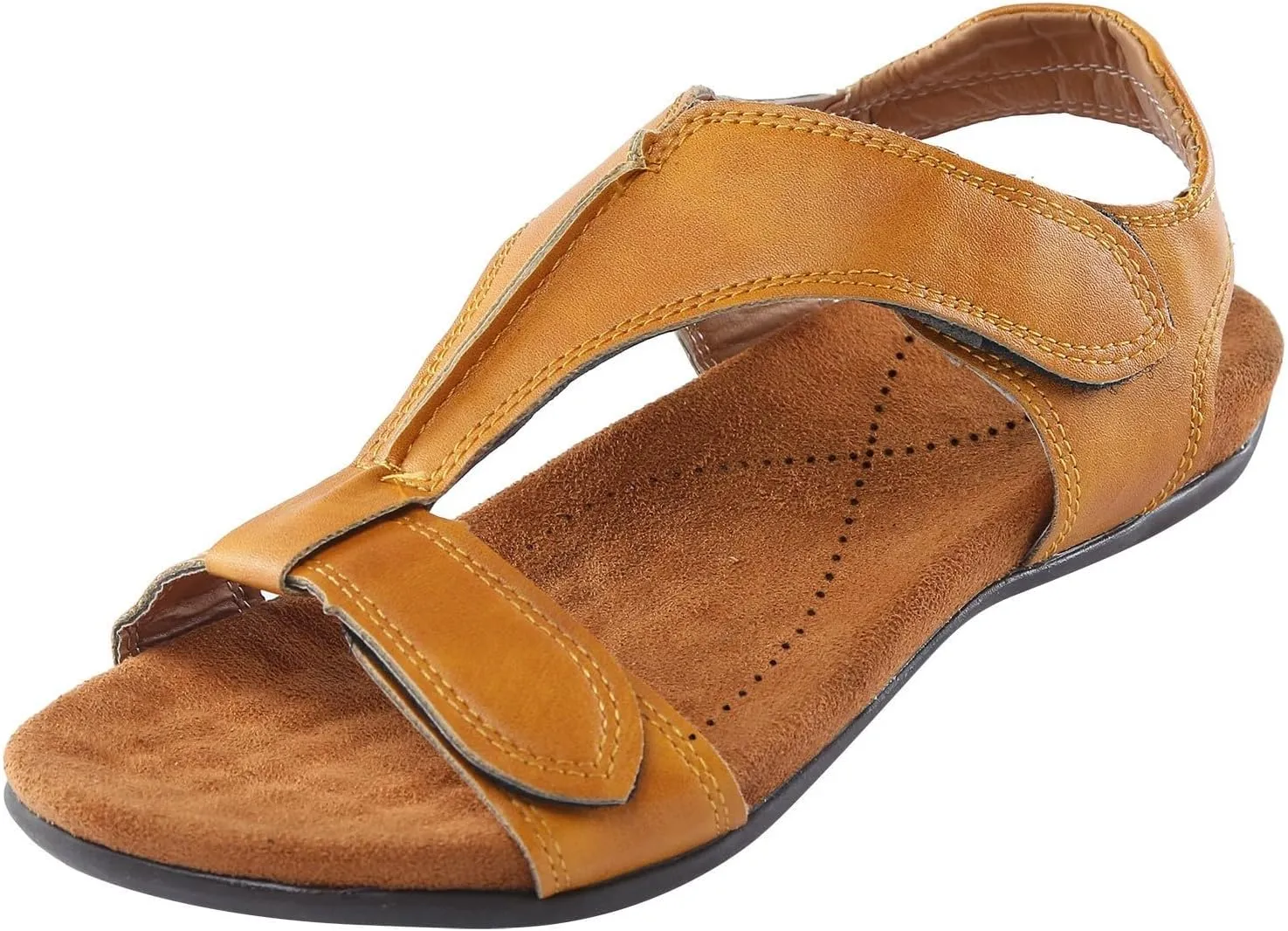 Orthopedic Sandals for Womens Dressy Summer T-strap Walking Comfortable Sandals Soft Cushion Outdoor Flat Beach Sandals