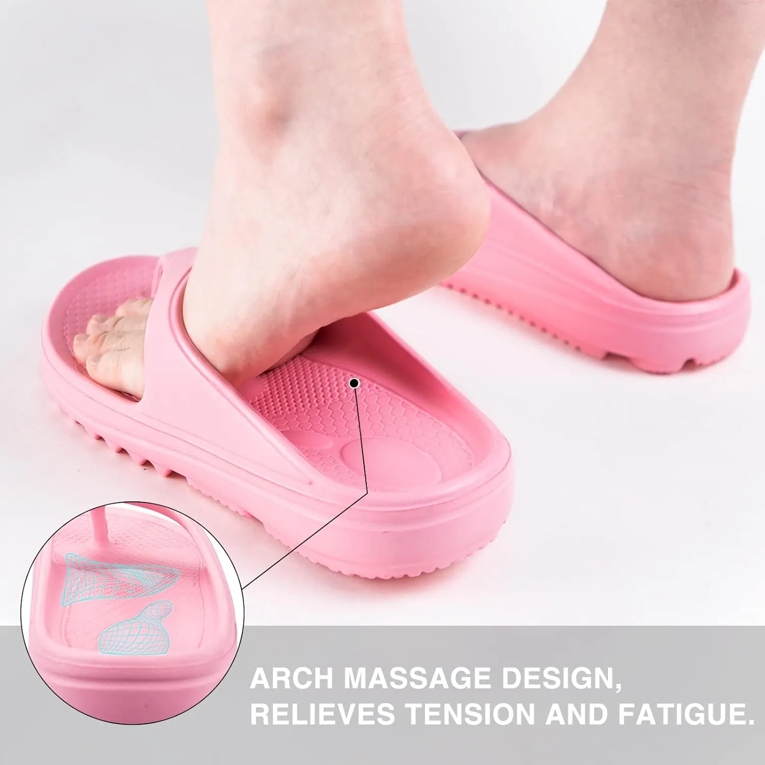 Oudizz Orthopedic Sandals Flip Flops for Women Arch Support Pillow Soft Recovery Thong Sandals Spa Summer Beach Cloud Slides