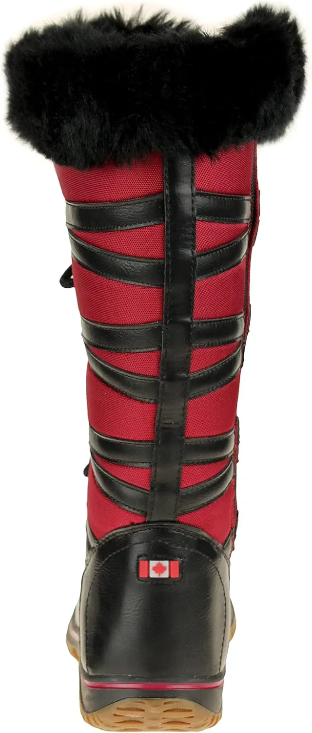 PAJAR Women's Grip Star Tall Winter Waterproof Insulated Snow Boot With Side Zipper and Laces