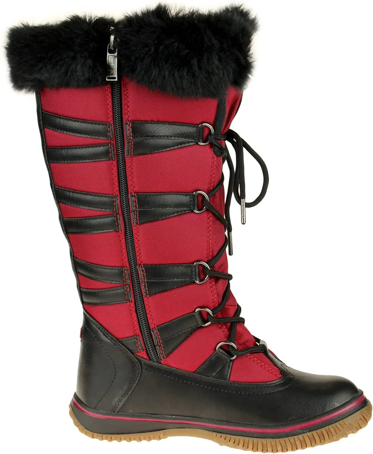 PAJAR Women's Grip Star Tall Winter Waterproof Insulated Snow Boot With Side Zipper and Laces