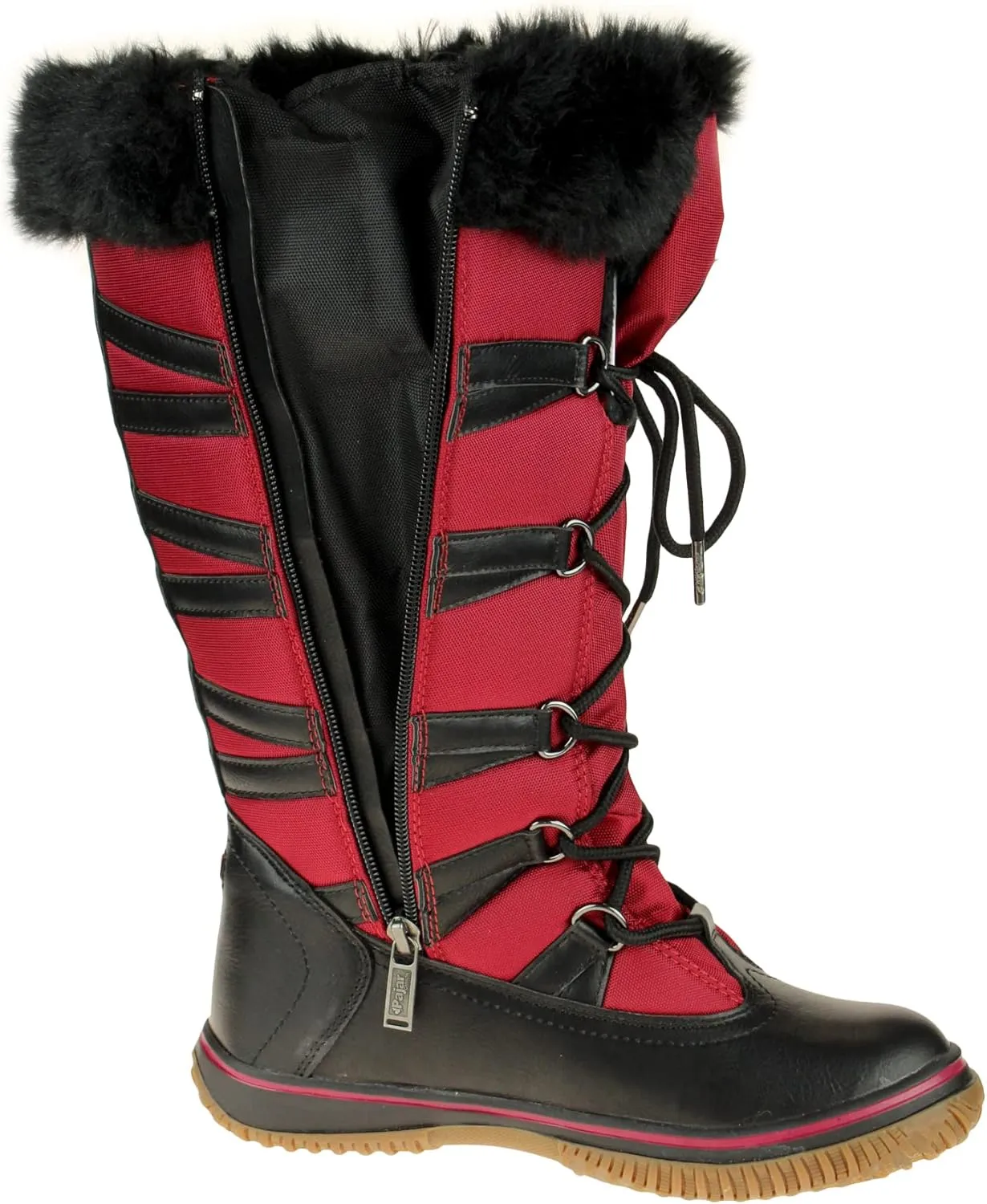 PAJAR Women's Grip Star Tall Winter Waterproof Insulated Snow Boot With Side Zipper and Laces