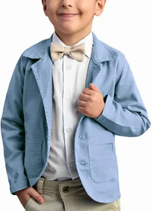 PASLTER Boys Blazer Button Closure Notched Lapel Casual Kids Teen Suit Jacket School Uniform Trench Coat