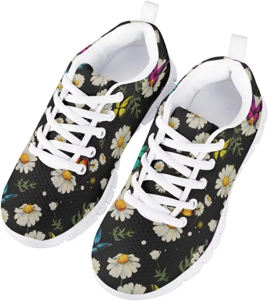 Pinupub Boys Girls Sneakers Cute Graphic Print Sports Tennis Shoes Casual Lace Up Sneakers