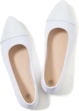 POVOGER Women's Pointed Toe Flats Womens Dressy Ballet Flats Foldable Low Heel Dress Shoes Comfortable