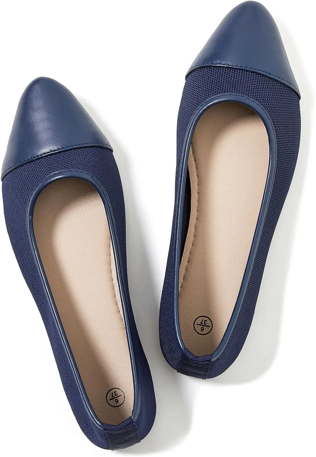 POVOGER Women's Pointed Toe Flats Womens Dressy Ballet Flats Foldable Low Heel Dress Shoes Comfortable