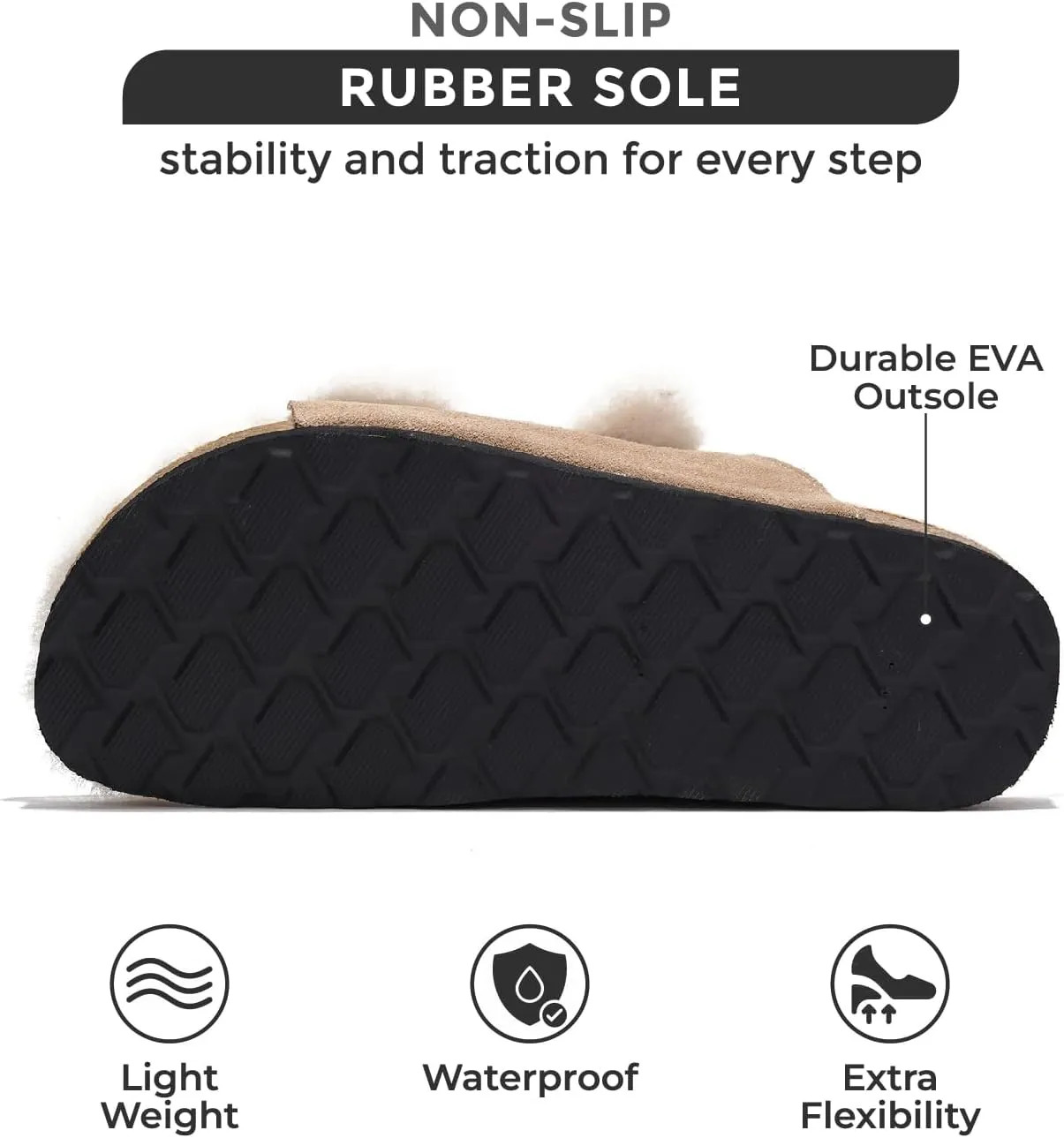 Project Cloud Genuine Suede House Slippers for Women - Cozy Womens Sandals Shearling Fur Lining Slides - Adjustable Straps Sandals for Women 2025 (Dianea)