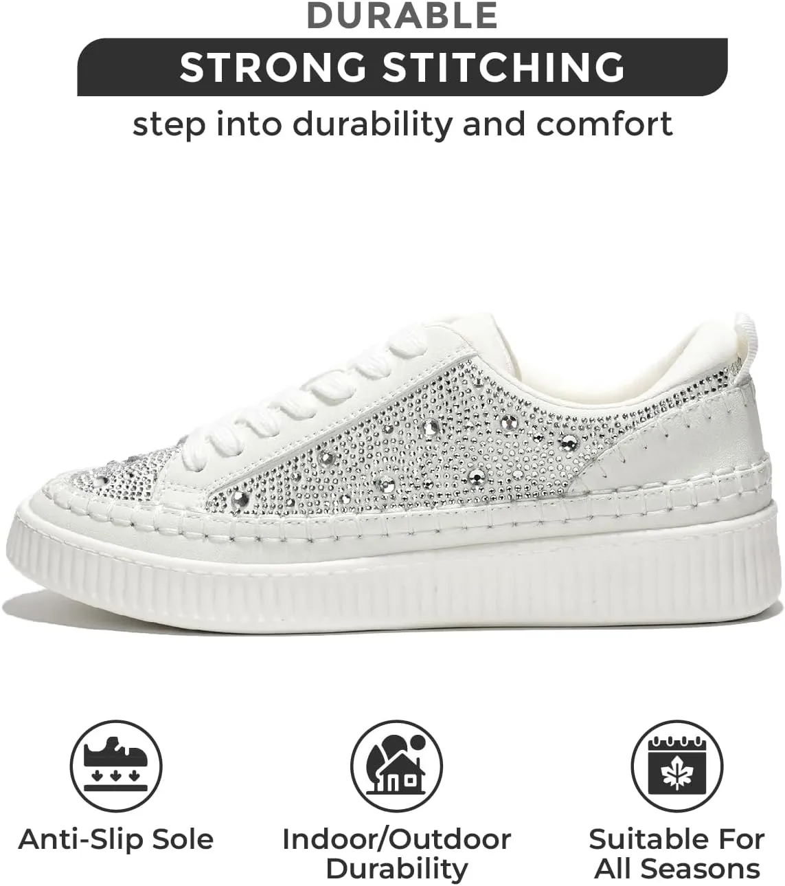 Project Cloud Sneakers for Women - Memory Foam Shoes for Women & Women's Fashion Sneakers, Lace-Up Sneakers for Women - Non-Slip Shoes - Womens Trendy Sneakers (Lona)