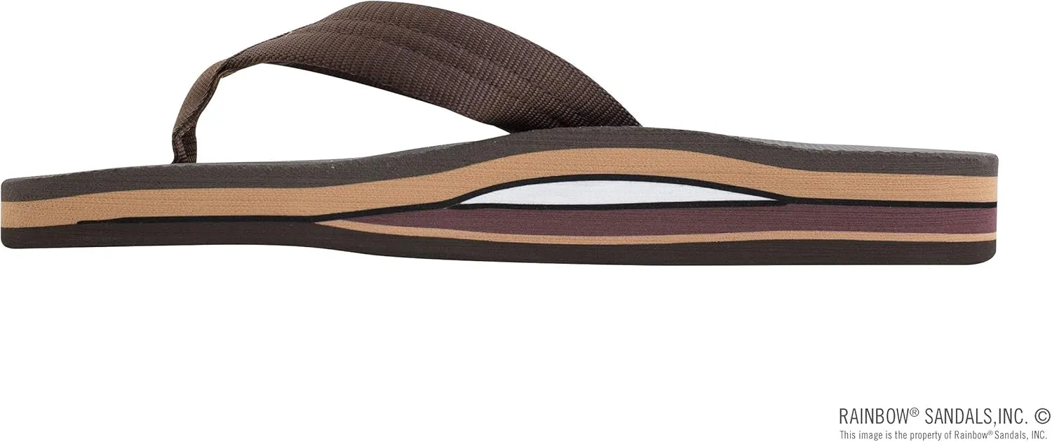Rainbow Sandals Men's Double Layer Soft Top 1" EVA Rubber Filled Nylon Strap