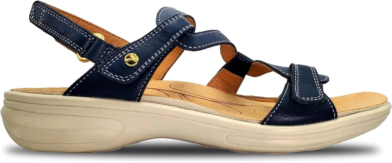 Revere Emerald 3 Women’s Sandals - Premium Soft Leather, Adjustable Straps & Contoured Footbed - Orthotic Arch Support for Stylish Comfort & All-Day Wear