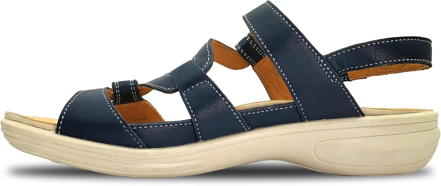 Revere Emerald 3 Women’s Sandals - Premium Soft Leather, Adjustable Straps & Contoured Footbed - Orthotic Arch Support for Stylish Comfort & All-Day Wear
