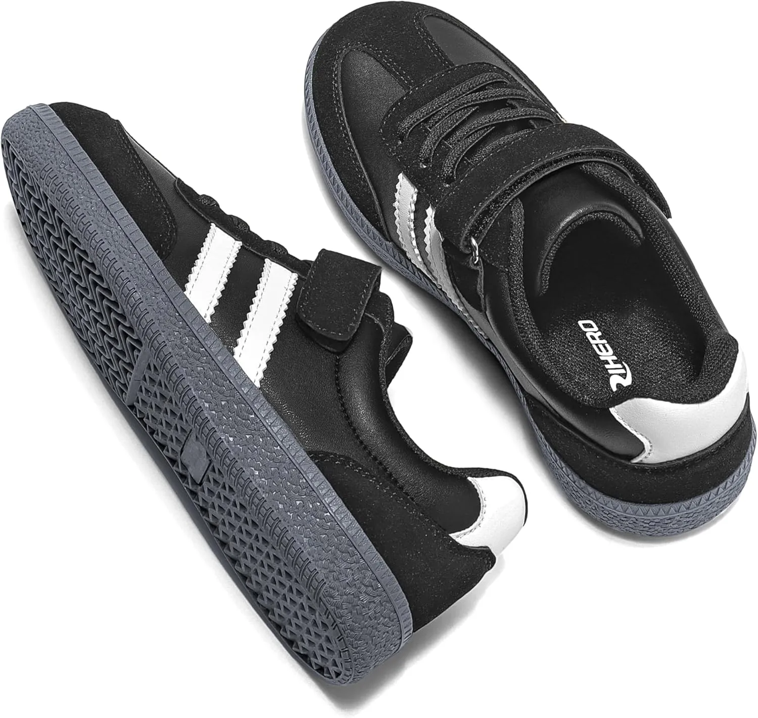 Rihero Boys Girls Sneakers Kids Cute School Uniform Shoes Slip on Walking Sneakers for Toddler/Little Kid/Big Kid