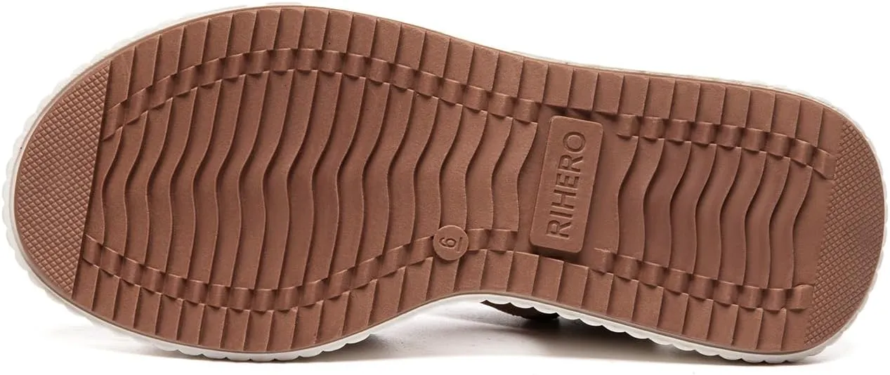 Rihero Women's Comfortable Platform Sport Sandals Open Toe Soft Adjustable Summer Beach Wedge Sandals