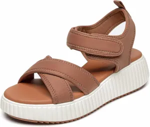 Rihero Women's Comfortable Platform Sport Sandals Open Toe Soft Adjustable Summer Beach Wedge Sandals