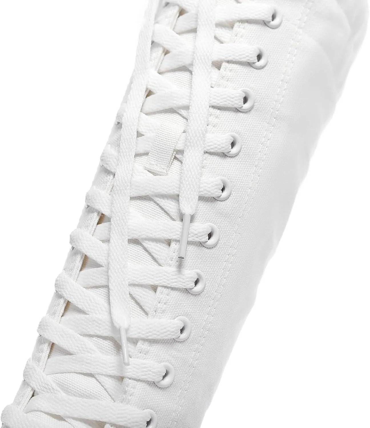 rismart Women's Tall Canvas Boots Knee Length Lace Up Punk Dancing Sneakers