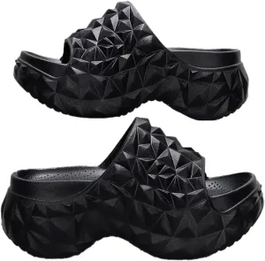 Rungion Women's Thick Sole Sandals Comfort Outdoor Slides with Arch Support Summer Beach Recovery Slipper Non-Slip Quick Drying Sandals