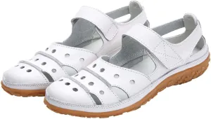 Sandals Women Dressy Summer Flat Round Toe Closed Toe Hook and Loop Clogs Comfy Soft Sole Non-Slip Outdoor Ladies Shoes